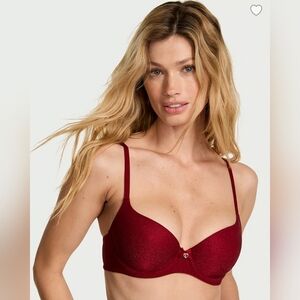 Victoria's Secret lined demi demi-buste 36c black bra smooth Preowned